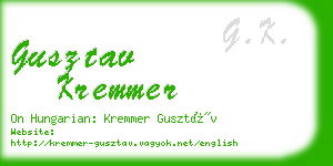 gusztav kremmer business card